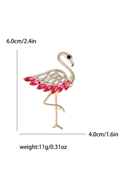 Choice Red4207 Rhinestone Flamingo Brooches for Women Enamel Animal Bird Pins...