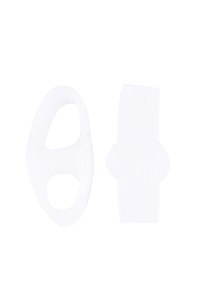 Choice قطعتان أبيضتان من إبهام القدم، منتج خارجي مزدوج الفتحة لفاصل أصابع الق...