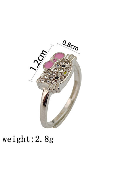 Miniso R095 أنمي هالو كيتي مجوهرات شخصيات كرتونية خاتم سبائك قطة لطيفة سلعة ديكور عيد ميلاد