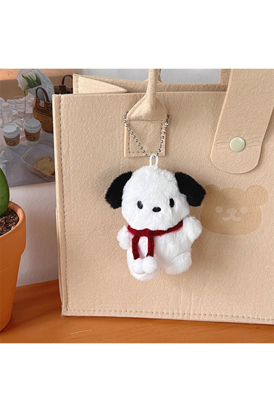 Miniso سلسلة مفاتيح من القطيفة على شكل كلب كرتوني من سانريو، سلسلة مفاتيح على شكل أنمي بوكاكو لطيف للأطفال والفتيات