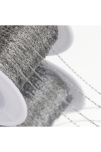 Choice 2 متر من الفولاذ المقاوم للصدأ بلون الفولاذ المقاوم للصدأ 2 متر سلاسل خرز رفيعة لصنع أساور وقلادات ومجوهرات DIY