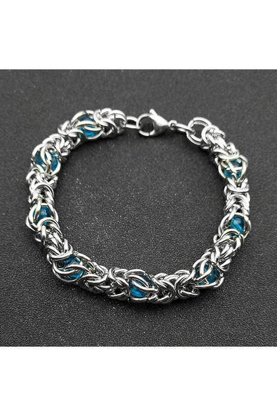 Choice سلسلة وصلات بيزنطية عصرية بطول 20 سم للرجال والأولاد من الفولاذ المقاو...