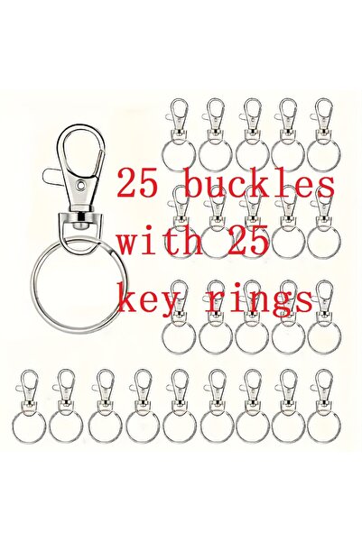 Choice 50pcs silver 50PCS key chain hook with key ring, metal rotating lobster clasp, used for key chain cl