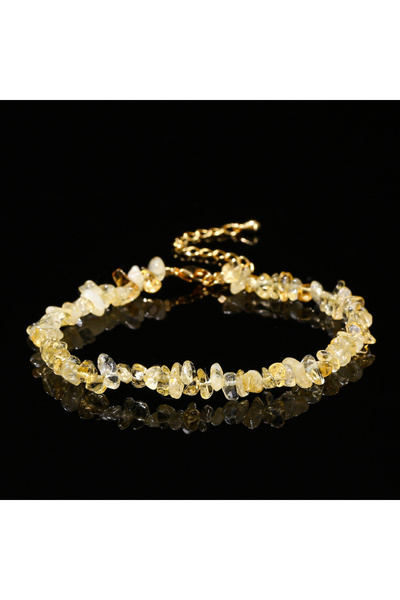 Choice خرز 3-5 مم من حجر السيترين الطبيعي من JD، حجر الحصى، سوار شقرا غير منت...