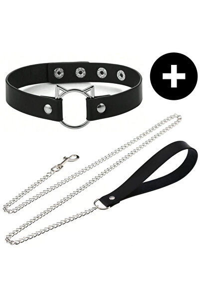 Choice قلادة عصرية من الجلد الصناعي بتصميم قوطي من الطراز الأول مع طوق قابل ل...