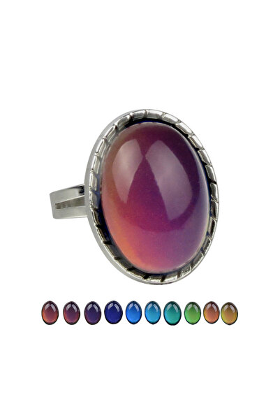 Choice خاتم عتيق قابل للتعديل، للنساء والرجال، عاطفة، شعور، تغيير اللون، المز...