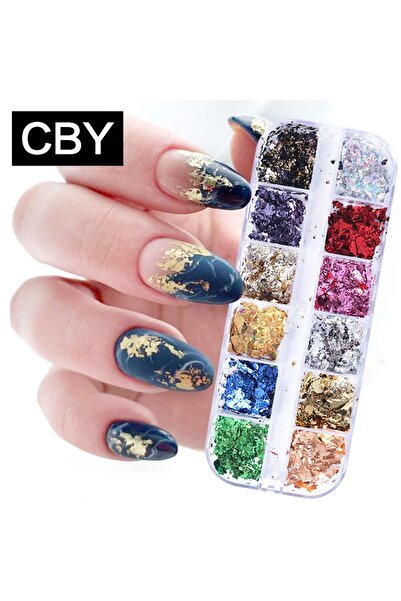 Choice رقائق CBY 12 لونًا من رقائق الألومنيوم اللامعة، تصميم أظافر رائع، تصمي...