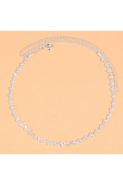 Choice قلادة فضية من النوع 1 من Stonefans بتصميم موجة من أحجار الراين عالية ا...