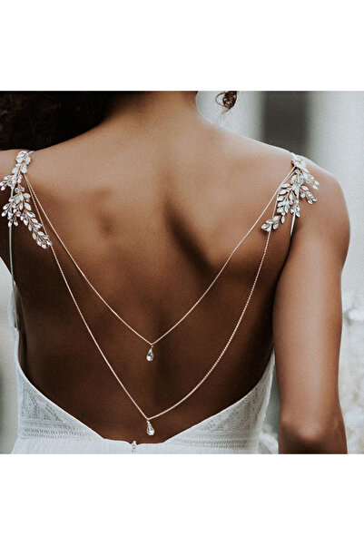 Choice1 قلادة فضية مطلية بالزركون مزينة بشرابة وسلسلة خلفية، مناسبة للفساتين ...