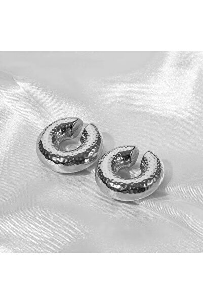 Choice 224661 Punk Vintage Chunky Geometric Round Ear Cuff Stainless Steel Me...