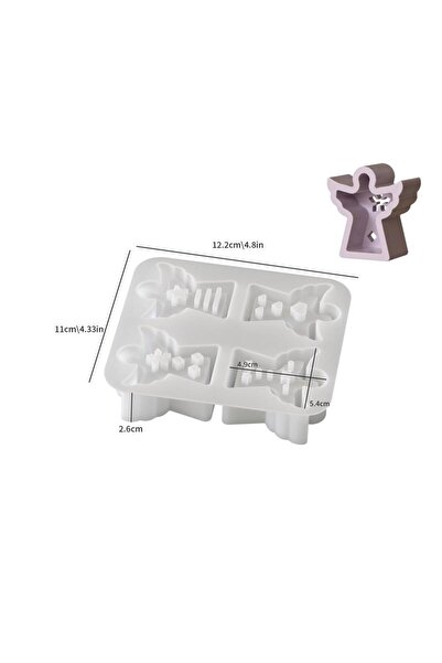 Choice 01 قالب سيليكون على شكل ملاك بأربعة فتحات لصنع قوالب الشموع بنفسك، قالب زينة من الجبس لصب سطح الطاولة