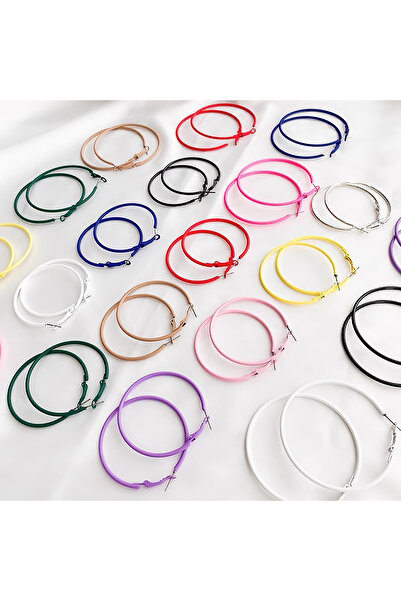 Choice ياقوت 1 زوج من حلقات الأذن الملونة أقراط دائرية كبيرة دائرة دائرة شخصية مبالغ فيها
