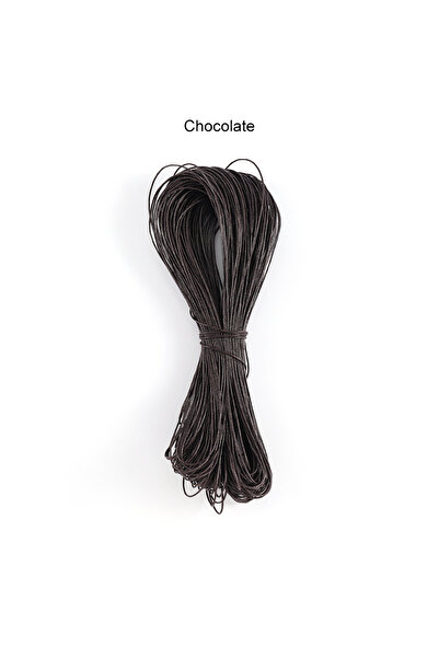 Choice حبل خرز من القطن المشمع بطول 1 مم × 65 مترًا بلون الشوكولاتة، 65 مترًا...