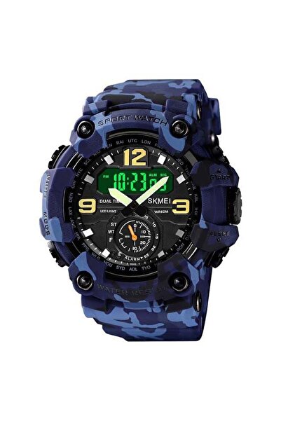 Skmei Men's 1637 Japan Movement 3 Time Dual Display Analog LED Electronic Qua...