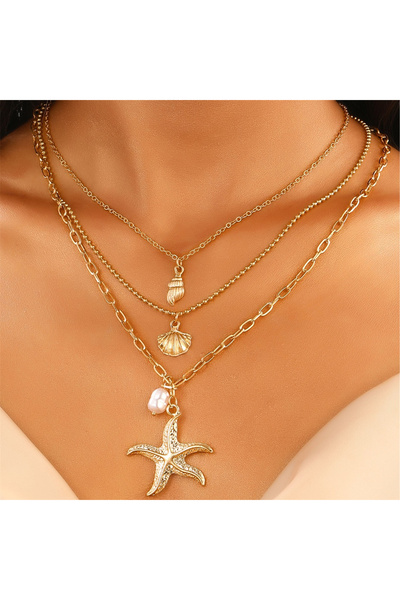 Choice 3 قطع من قلادة نسائية من الفولاذ المقاوم للصدأ 316L على شكل نجمة البحر...