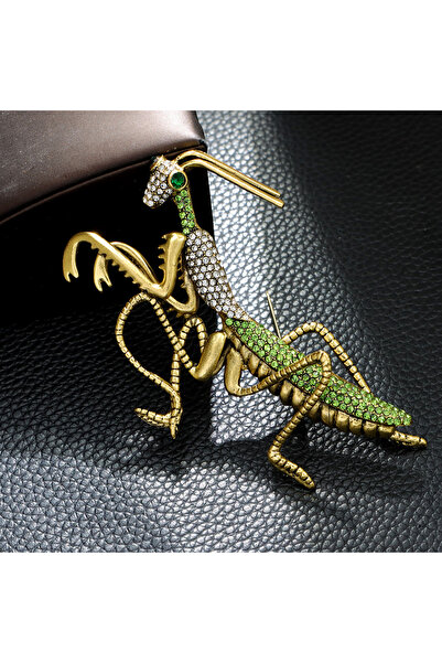 Choice دبوس بروش على شكل حشرة فرس النبي من الألماس R1-3-7483، إكسسوارات ملابس