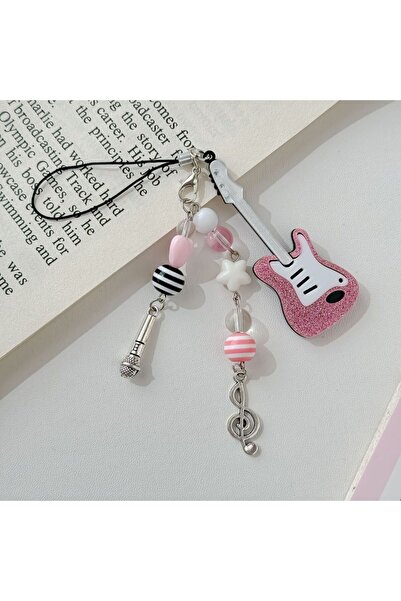 Choice سلسلة مفاتيح على شكل جيتار وردي من كيه-بينك-A Y2K، سلسلة مفاتيح على شك...