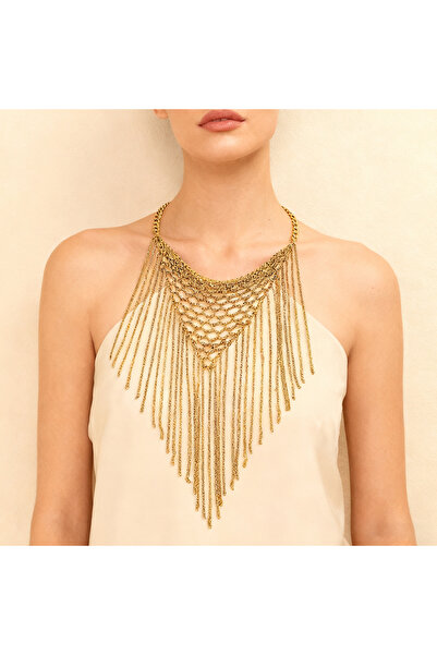 Choice عقد ذهبي طويل من الذهب بتصميم مبالغ فيه لعام 2025 للنساء بتصميم بوهو ه...