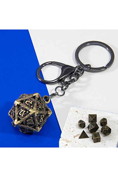 Choice Bronze w Dice Dragon D20 Dice Keychain Fashion Keyring Ornament Key Ch...