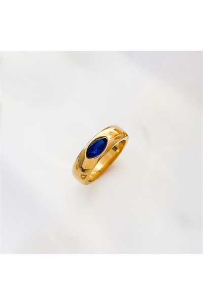 Choice خاتم نسائي عتيق مرصع بأحجار الراين الملونة، مطلي بالذهب عيار 18 قيراطً...