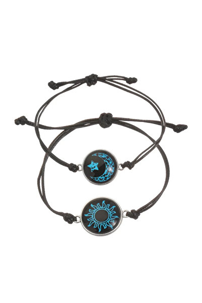 Choice سواران مضفران مضفران بتصميم شمس وقمر مضيء باللون الأزرق، قطعتان، للأزو...