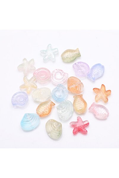 Choice1 00HunSe 20 Pcs Mixed Shape Starfish Shell Fish Snail Crystal Glass Lo...