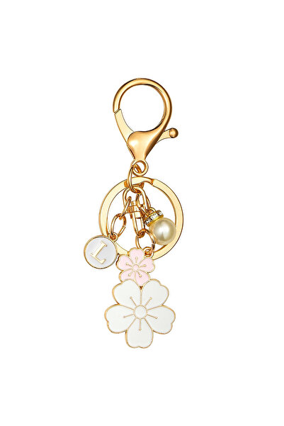 Choice L Cute flower keychain, initial key pendant, ladies' gift band, keycha...