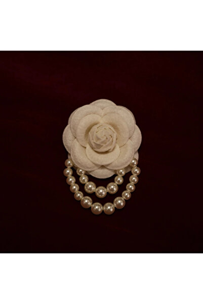 Choice دبوس دبوس كلاسيكي متعدد الاستخدامات من قماش التويد على شكل كاميليا فرن...