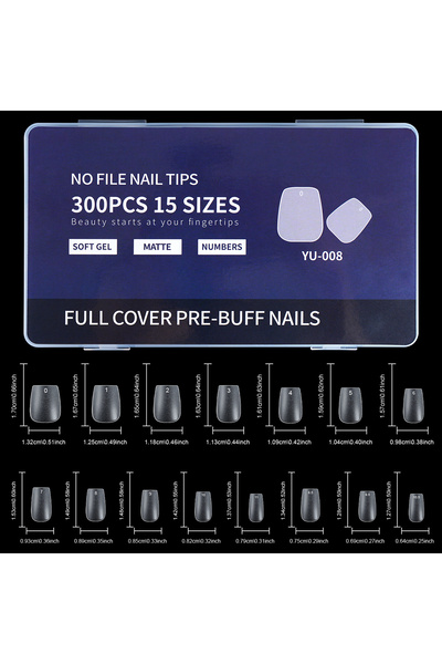 Choice YU-008 300 قطعة من أطراف الأظافر الهلامية الناعمة ذات التغطية الكاملة ...