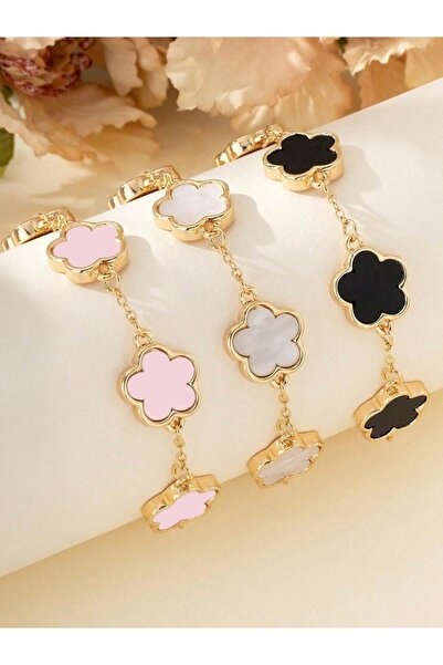 Choice مجموعة أساور أو إكسسوارات بتصميم كلاسيكي على شكل برسيم من H533-BKWHPK ...