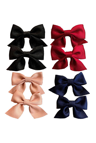 Choice 4 قطع - 1-2-4-6 - مشبكان للشعر على شكل فيونكة، مشابك شعر أنيقة مزينة ب...