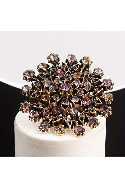 Choice دبوس بروش على شكل زهرة الهندباء، مرصع بأحجار الراين الملونة عالية الجودة