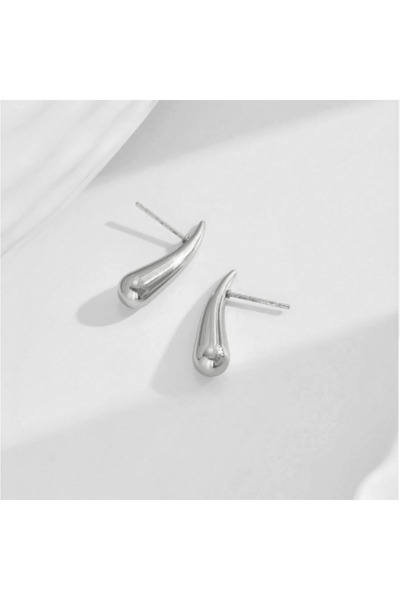 Choice Steel color Minimalist Niche Design Water Drop Chili Earrings for Wome...