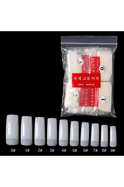 Choice natural Set of 500 Natural Clear Full Cover False Nails with French Ha...