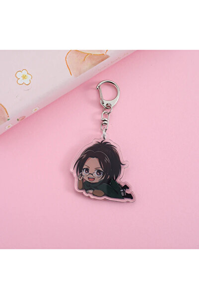 Miniso 5 cm 6 Anime Attack on Titan Acrylic keychain Cartoon Levi Ackerman Eren Jaeger Pendant cute bag cha