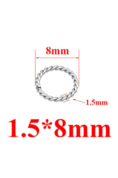 Choice 1.5x8mm 50Pcs Stainless Steel Spiral Open Jump Rings Split Rings Conne...