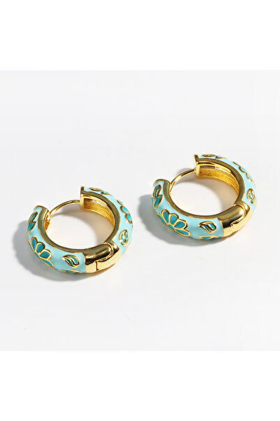Choice light blue Colorful Enamel Flower Daisy Chunky Round Circle Hoop Earri...