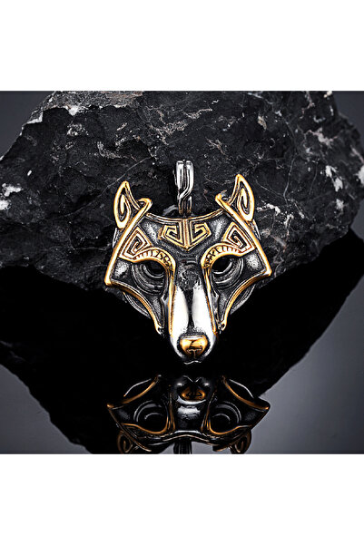 Choice قلادة ذهبية 60 سم فقط، بتصميم بانك فايكنج وسلتيك وذئب، للرجال، مستوحاة...