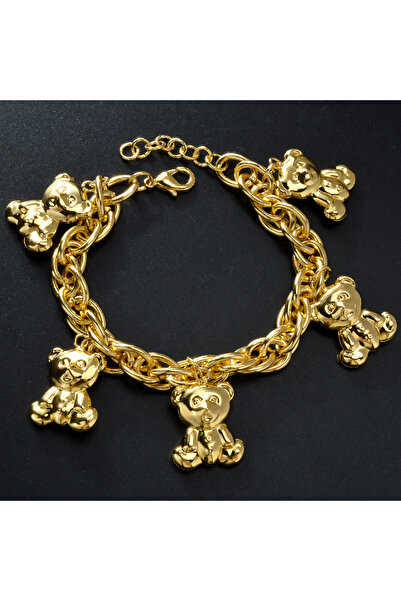 Choice سوار صني جوليري أساور ساحرة للنساء موضة مطلية بالذهب على شكل دب قلادة ...