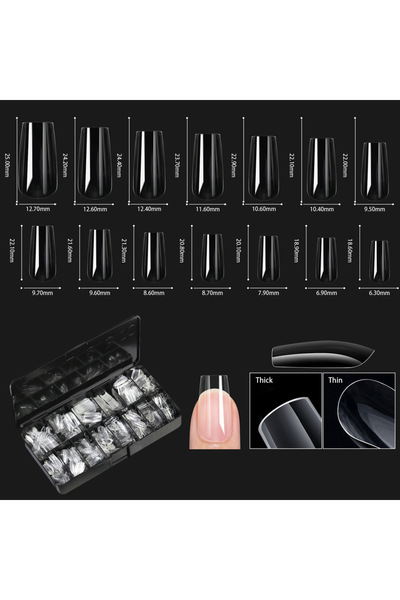 Choice OM-11، 14 مقاسًا، 250/500/600 قطعة، أطراف صناعية من الجل الناعم، طبيعي...