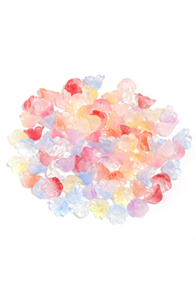 Choice8 50 قطعة من الخرز الزجاجي المتباعد على شكل زهرة زنبق الوادي الملونة بأ...