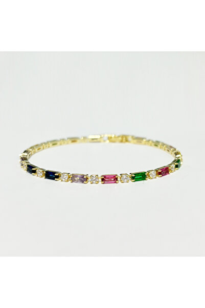 Choice gold colorful Sparkling Multicolor Zircon Bracelet For Women Couple Mi...
