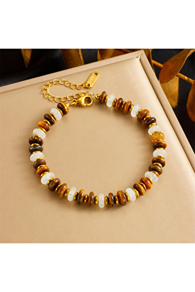 Choice B1490 DIEYURO 316L سوار دائري من الفولاذ المقاوم للصدأ من حجر عين النم...