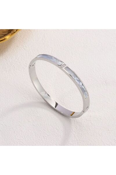 Choice أساور فضية اللون كلاسيكية متعددة الأنماط من الفولاذ المقاوم للصدأ مكدس...