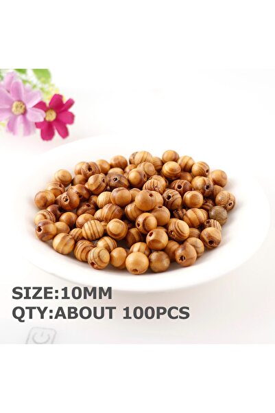 Choice 10 مم - 100 قطعة 300 قطعة من خرز الخشب المستدير المطلي الطبيعي خرز فاص...