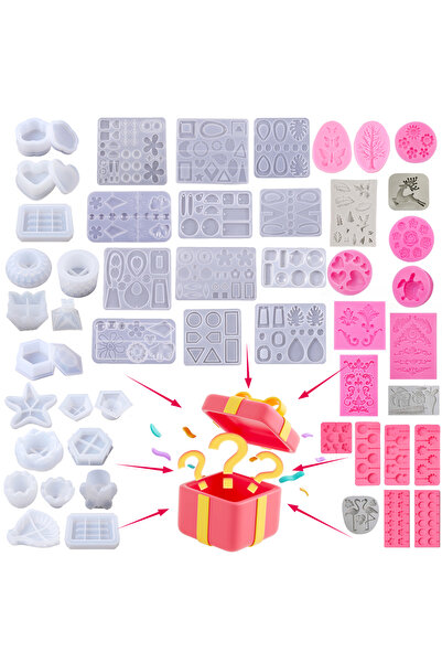 Choice 20 قطعة عشوائية من قوالب السيليكون صندوق أعمى، قوالب عشوائية من راتنج الإيبوكسي أكياس البركة، قالب سيليكون عشوائي F