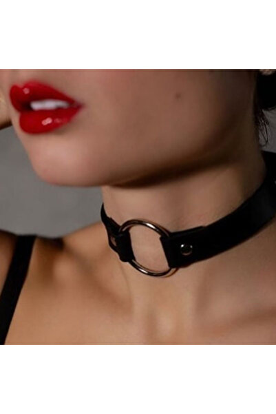 Choice حوالي 40 سم XQ-006 قلادة نسائية سوداء جديدة على شكل بانك من الجلد الصناعي مع مسامير قوطية