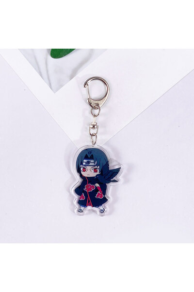 Miniso سلسلة مفاتيح سيارة لطيفة من الأكريليك بتصميم شخصية أنمي ناروتو أوتشيها...