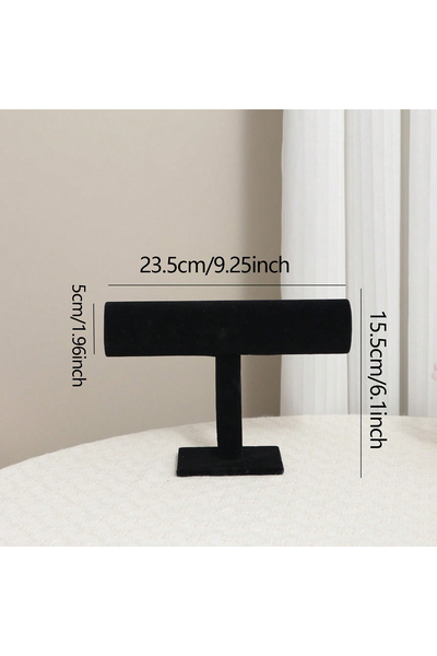 Choice black 1pc Suede desktop counter jewelry display rack, vertical storage...