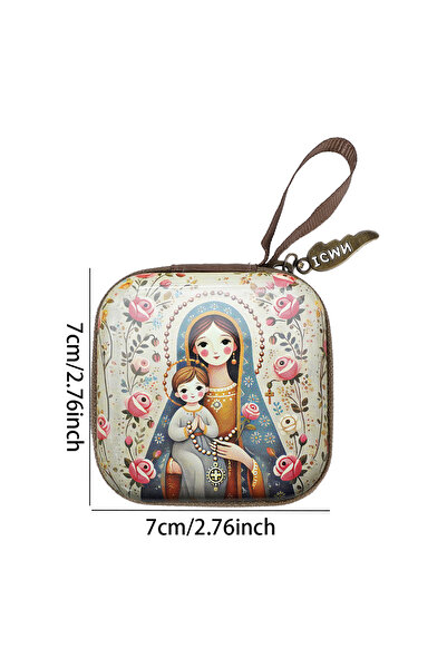 Choice حقيبة تخزين مجوهرات صغيرة محمولة من الحديد بتصميم فني ديني مكون من قطع...